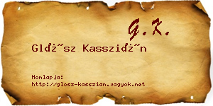 Glósz Kasszián névjegykártya